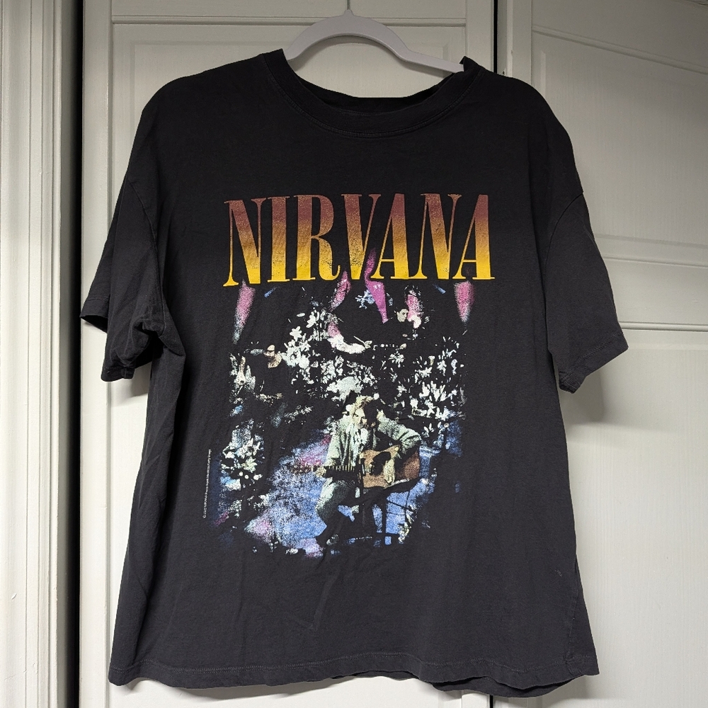 H&M Black Graphic Tee with Nirvana Print
